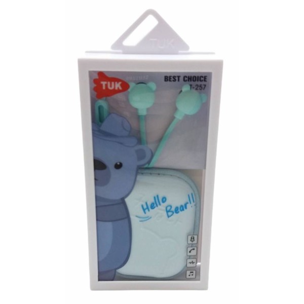 Слушалки за GSM с микрофон Hello Bear със силиконова кутия №T-257 /12 броя в стек/