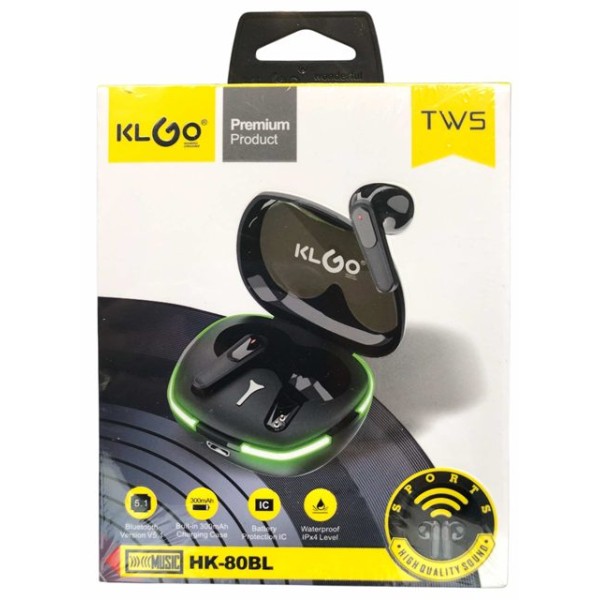 Слушалки BLUETOOTH KLGO №TW5-HK-80BL