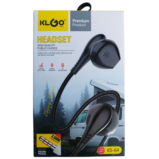 Слушалки за GSM с микрофон KLGO №KS-64 /10 броя в стек/