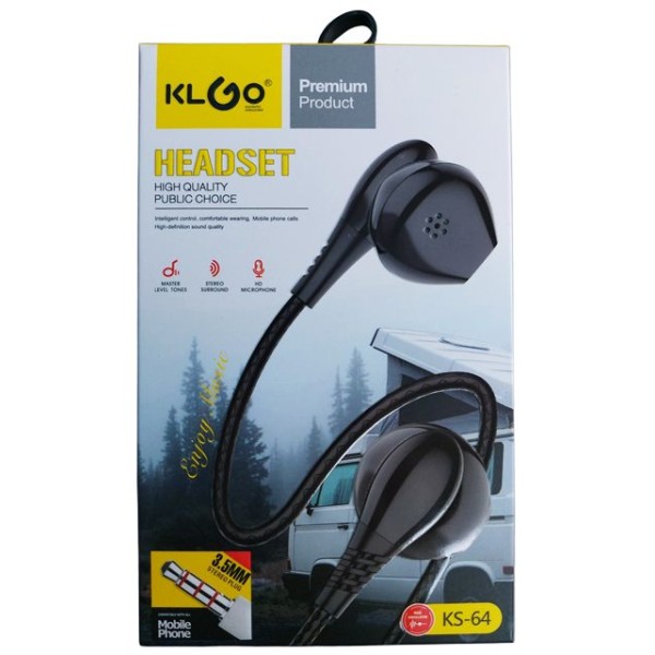 Слушалки за GSM с микрофон KLGO №KS-64 /10 броя в стек/