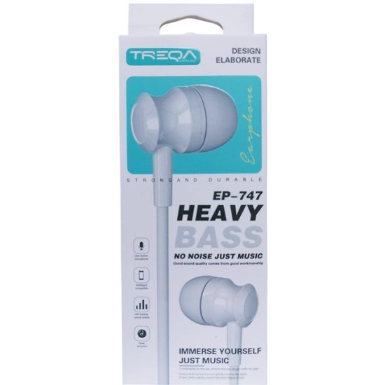 Слушалки за GSM с микрофон HEAVYBASS TREQA №EP-747 /12 броя в стек/