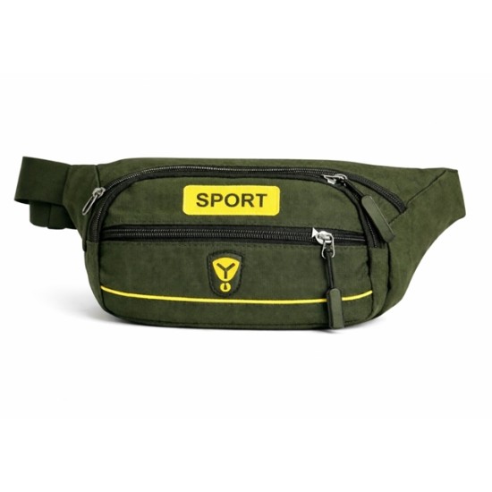 Чанта през кръста SPORT 20см х 15см х 9см ЗЕЛЕНА /10 броя в стек/