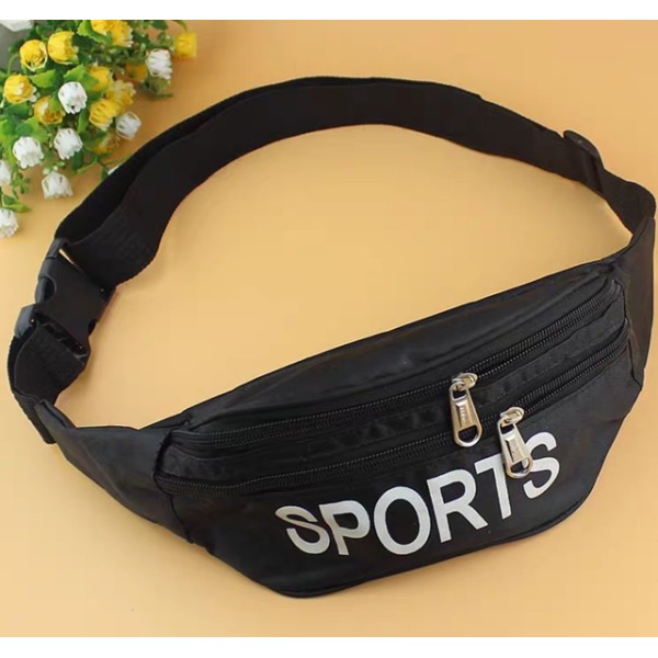 Чанта през кръста SPORTS 22см х 11см х 9см ЧЕРНА /10 броя в стек/