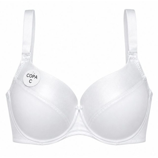 Сутиен сатен C38-44 БЯЛ №8731 /6 броя в стек/