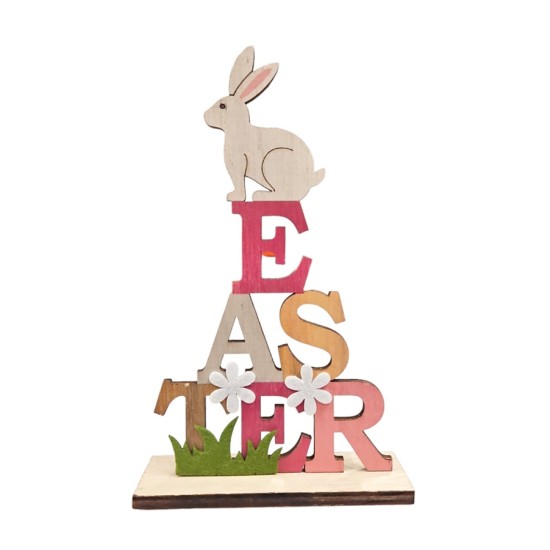 Украса дървена HAPPY EASTER 23x16см