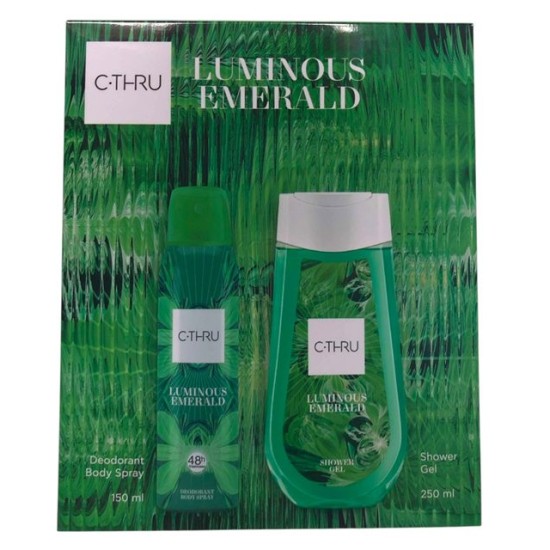 Комплект C-THRU LUMINOUS EMERALD дезодорант 150 мл с душ гел 250 мл в кутия