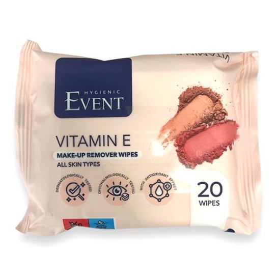 Мокри кърпи EVENT  20бр. MAKE-UP VITAMIN E