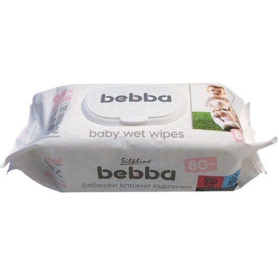 Мокри кърпи Silkline bebba SENSITIVE 80 бр. с капак /12 пакета в кашон/