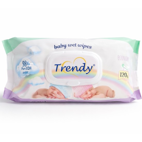 Мокри кърпи "Trendy" 120бр /14 пакета в кашон/