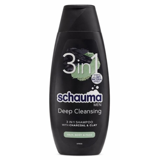 Шампоан Schauma 400ml MEN 3 in 1 активен въглен /5 броя в стек/