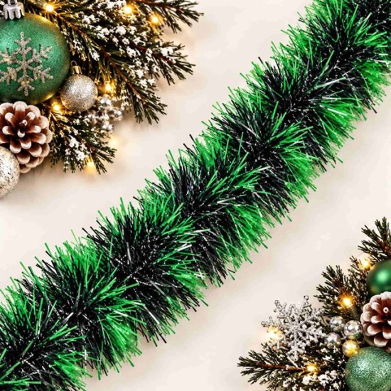 Гирлянд 13см/5pcs/2м. ЗЕЛЕН СЪС СВЕТЛОЗЕЛЕН ВРЪХ /10 броя на връзка/