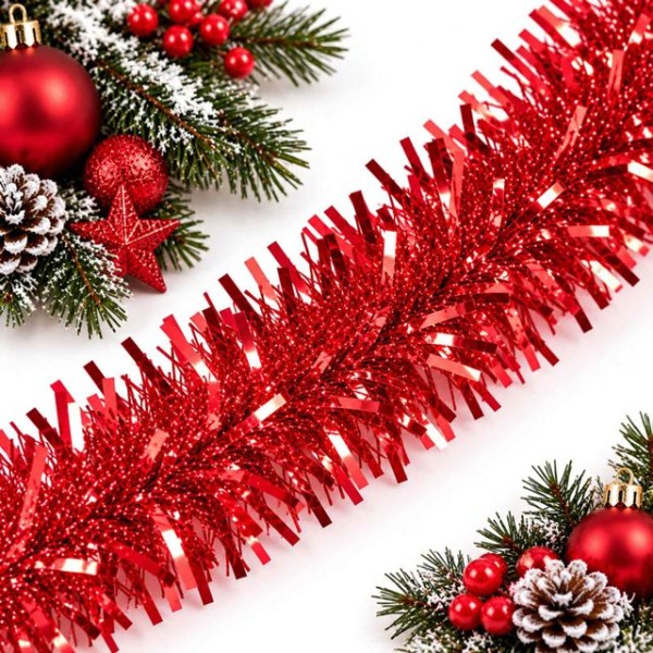 Гирлянд 9см/5pcs/2м. ЧЕРВЕН /10 броя на връзка/