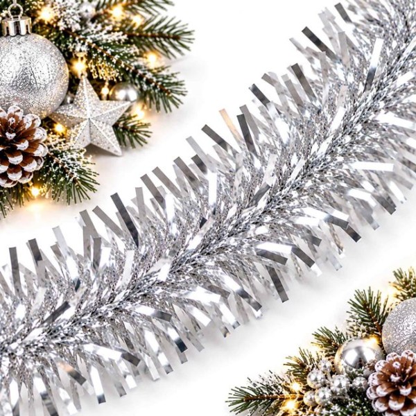 Гирлянд 9см/5pcs/2м. СРЕБЪРЕН /10 броя на връзка/