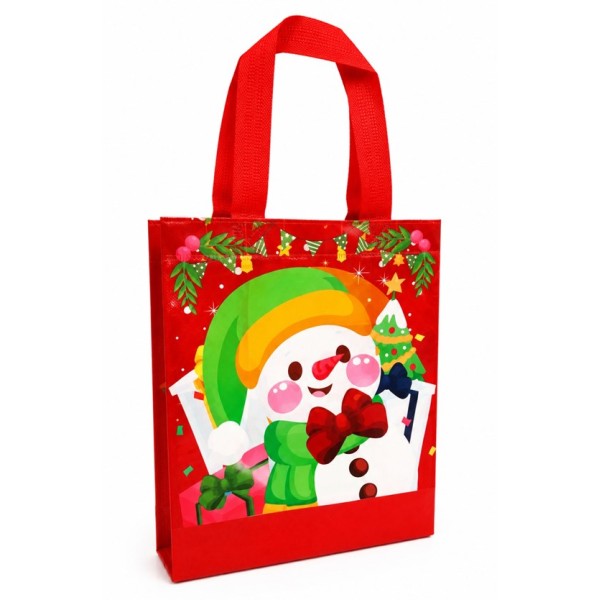 Чанта нетъкан текстил MERRY CHRISTMAS 22см х 23см x 11см/12 броя в стек/