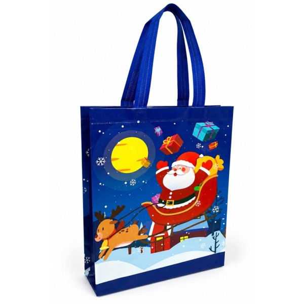 Чанта нетъкан текстил MERRY CHRISTMAS 26см х 32см x 10см/12 броя в стек/