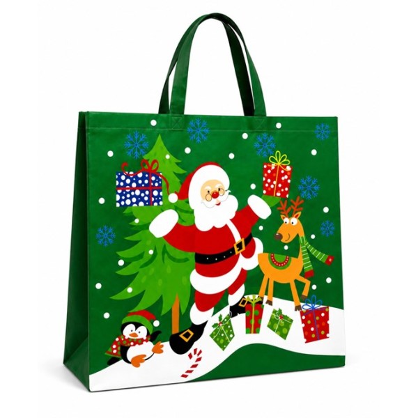 Чанта нетъкан текстил MERRY CHRISTMAS 50см х 45см x 18см/12 броя в стек/