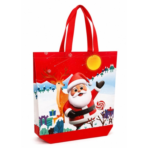 Чанта нетъкан текстил MERRY CHRISTMAS 36см х 36см x 14см/12 броя в стек/