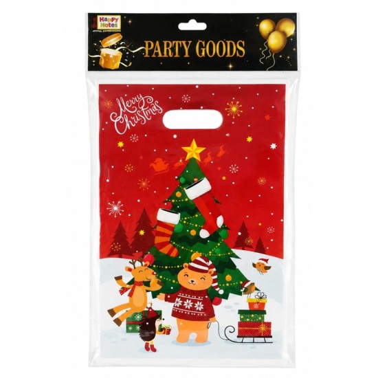 Торбички за лакомства 25см х 16см 10 броя в плик MERRY CHRISTMAS