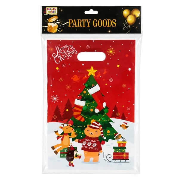 Торбички за лакомства 25см х 16см 10 броя в плик MERRY CHRISTMAS