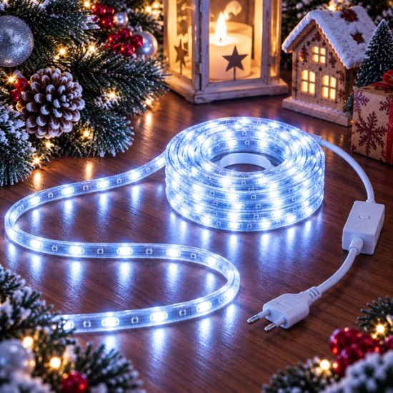 Коледен светещ LED маркуч 10м СТУДЕНА СВЕТЛИНА