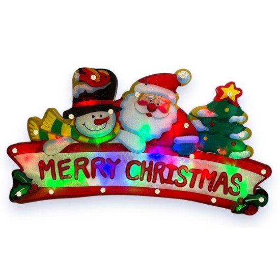 Светеща фигура ДЯДО КОЛЕДА с надпис MERRY CHRISTMAS 44 см 35 лампи