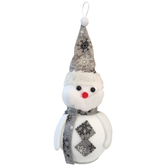 Снежен човек с ЦВЕТНА ШАПКА 30см