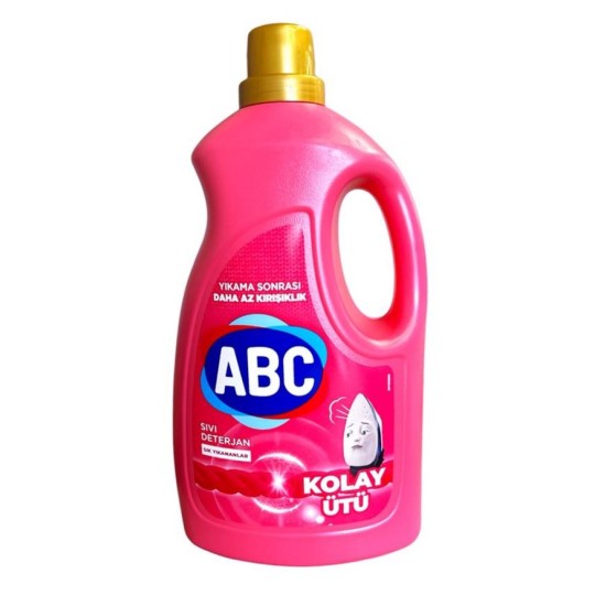 Течен перилен препарат ABC 2.7L РОЗОВ ЗА ЛЕСНО ГЛАДЕНЕ 50 пранета /6 броя в кашон/