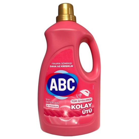 Течен перилен препарат ABC 2.7L РОЗОВ ЗА ЛЕСНО ГЛАДЕНЕ 50 пранета /6 броя в кашон/