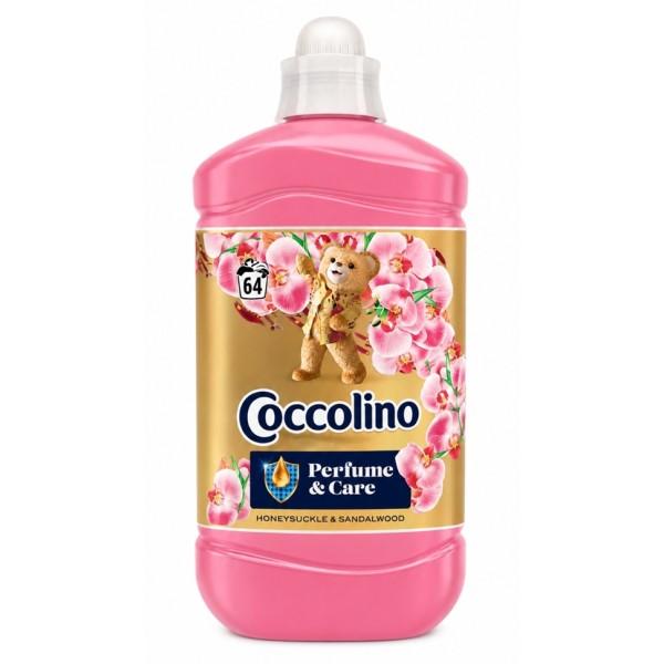 Омекотител Coccolino 1.6л 64 пранета Honneysuckle and Sandalwood Yellow лилав /6 броя в кашон/