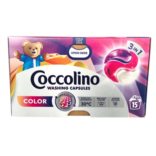 Капсули за пране Coccolino 15 пранета 3in1 Color R /4 кутии в кашон/