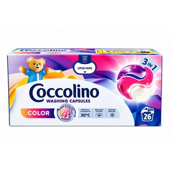 Капсули за пране Coccolino Care 26 пранета 3in1 Color R /3 кутии в кашон/