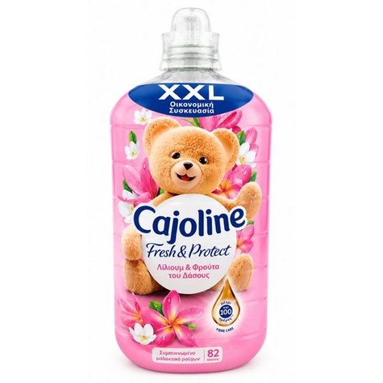 Омекотител концентрат Cajoline 1.725л 82 пранета FRESH AND PROTECT Лилия и Горски плодове розов