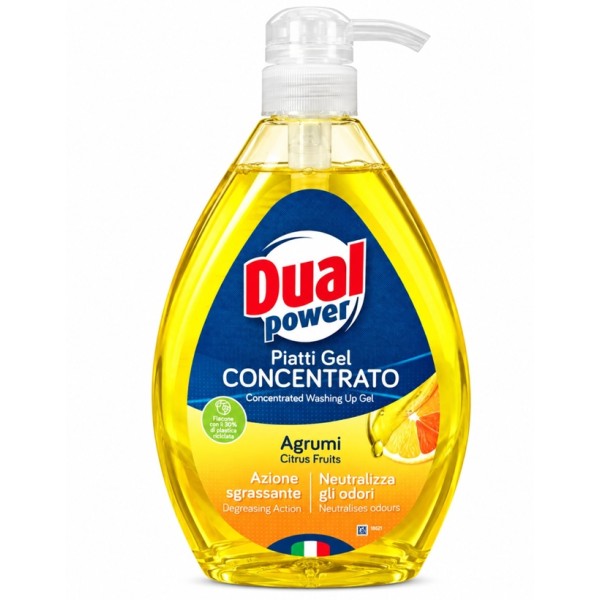 Препарат за съдове DUAL 1L Агруми /9 броя в кашон/