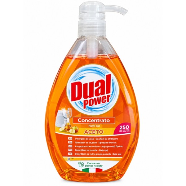 Препарат за съдове DUAL 1L Оцет /9 броя в кашон/