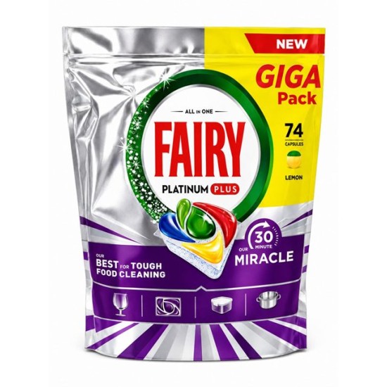 Таблетки за съдомиялна машина FAIRY PLATINUM PLUS 74 броя в плик