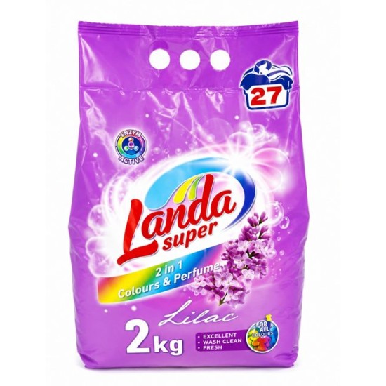Прах за пране LANDA 2кг 27пранета COLOURS LILAC  /6 броя в кашон/