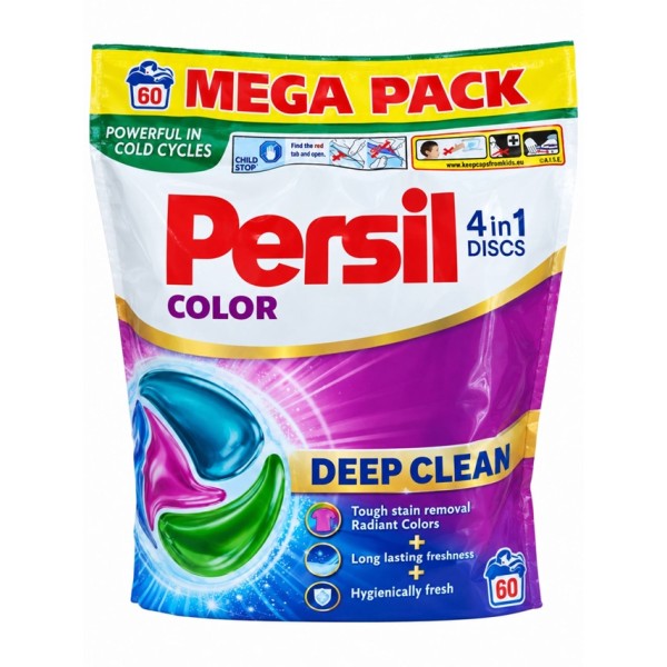 Дискове за пране  4 in 1 DEEP CLEAN 60 броя в плик Колор