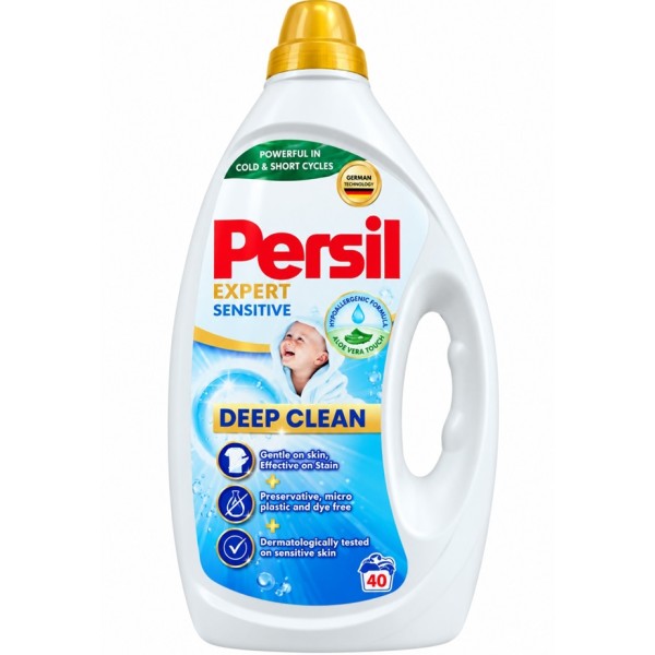 Течен перилен препарат PERSIL 1.8L  40 пранета Сензитив /4 броя в кашон/