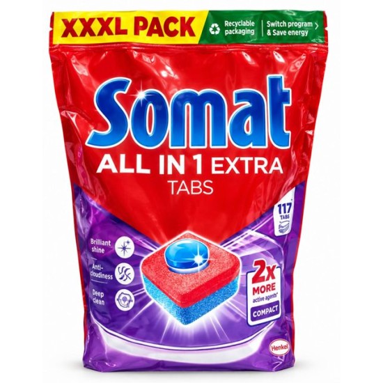 Таблетки за съдомиялна машина SOMAT ALL in 1 extra 115 броя в плик R