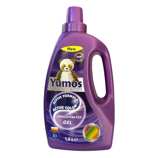 Течен перилен препарат Yumos expert 1.5л/30 пранета концентрат ACTIVE COLOR ЛИЛАВ /10 броя в кашон/