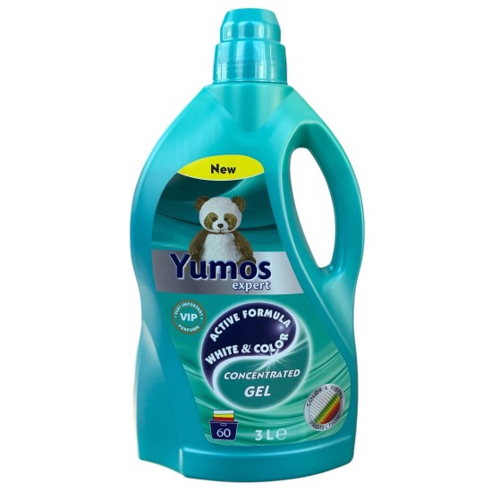 Течен перилен препарат Yumos expert 3л/60 пранета концентрат WHITE and COLOR СИН /6 броя в кашон/