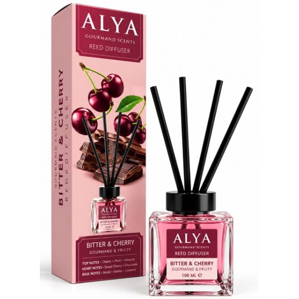 Ароматизатор домашен парфюм с черни клечки 100 мл ALYA BUTTER and CHERRY