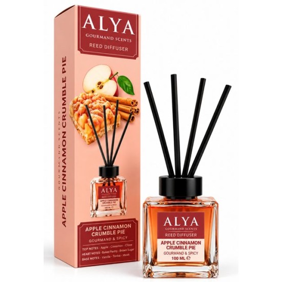 Ароматизатор домашен парфюм с черни клечки 100 мл ALYA CINNAMON and CRUMBLE PIE