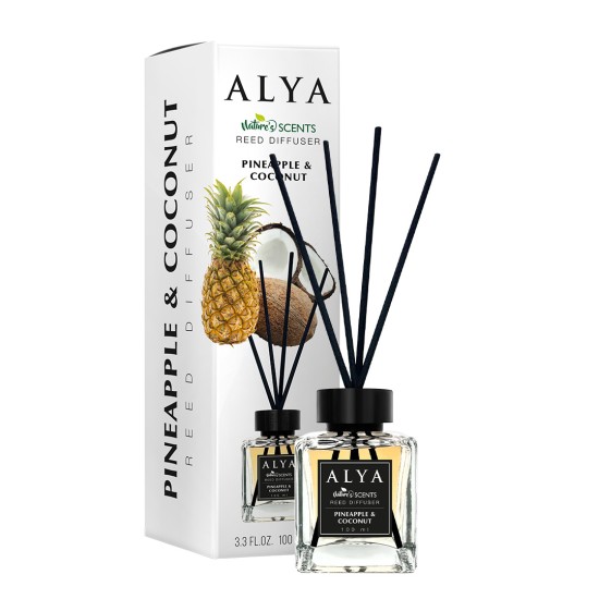 Ароматизатор домашен парфюм с черни клечки 100 мл ALYA PINEAPPLE AND COCONUT