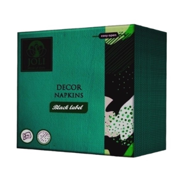 Салфетки JOLI BLACK LABEL 30 броя в плик 33x33см МАСЛЕНОЗЕЛЕНИ /14 плика в кашон/