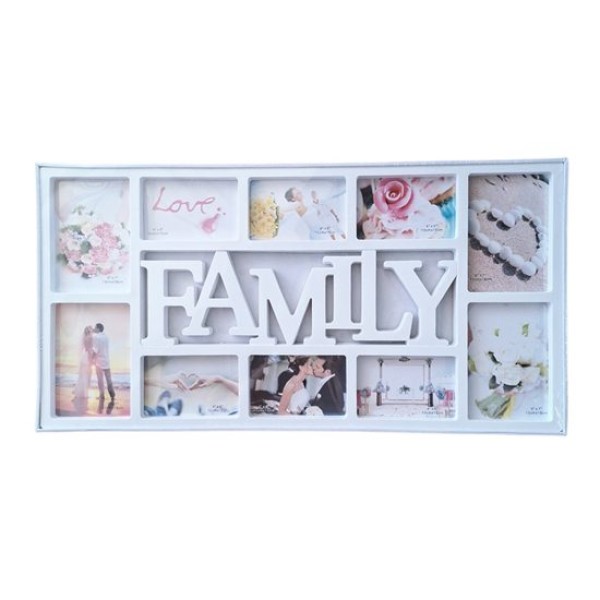 Рамка за колаж от 10 снимки с размери /6бр.- 10х15см/ 4бр- 13х18см/ FAMILY