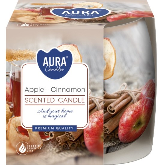 Свещ ароматизирана в чаша APPLE - CINNAMON sn71s-20 /6 броя в кашон/