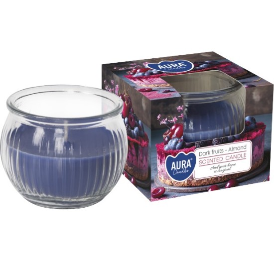 Свещ ароматизирана в оребрена мини чаша DARK FRUITS-ALMOND sn69-373 /6 броя в кашон/