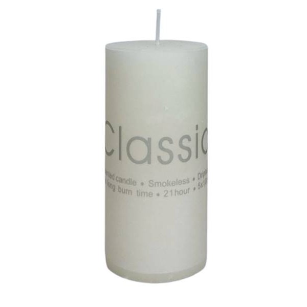 Свещ CLASSIC БЯЛА Ф5см H10см