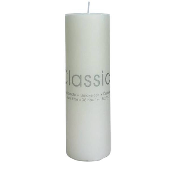 Свещ CLASSIC БЯЛА Ф5см H15см